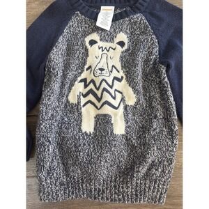 Gymboree Boys Navy Blue Polar Bear Intarsia Knit Raglan Sweater 2T Pullover